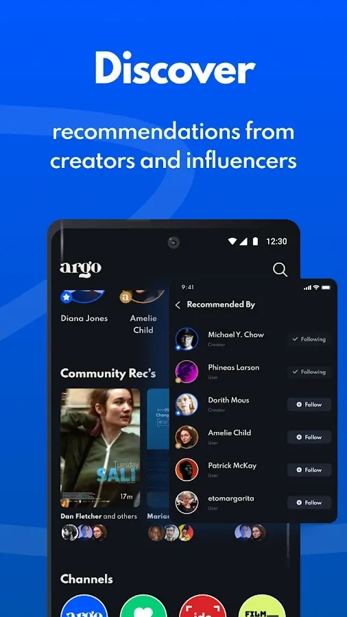 Argo Discover screen