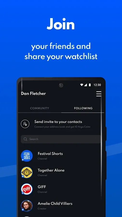 Argo friends screen